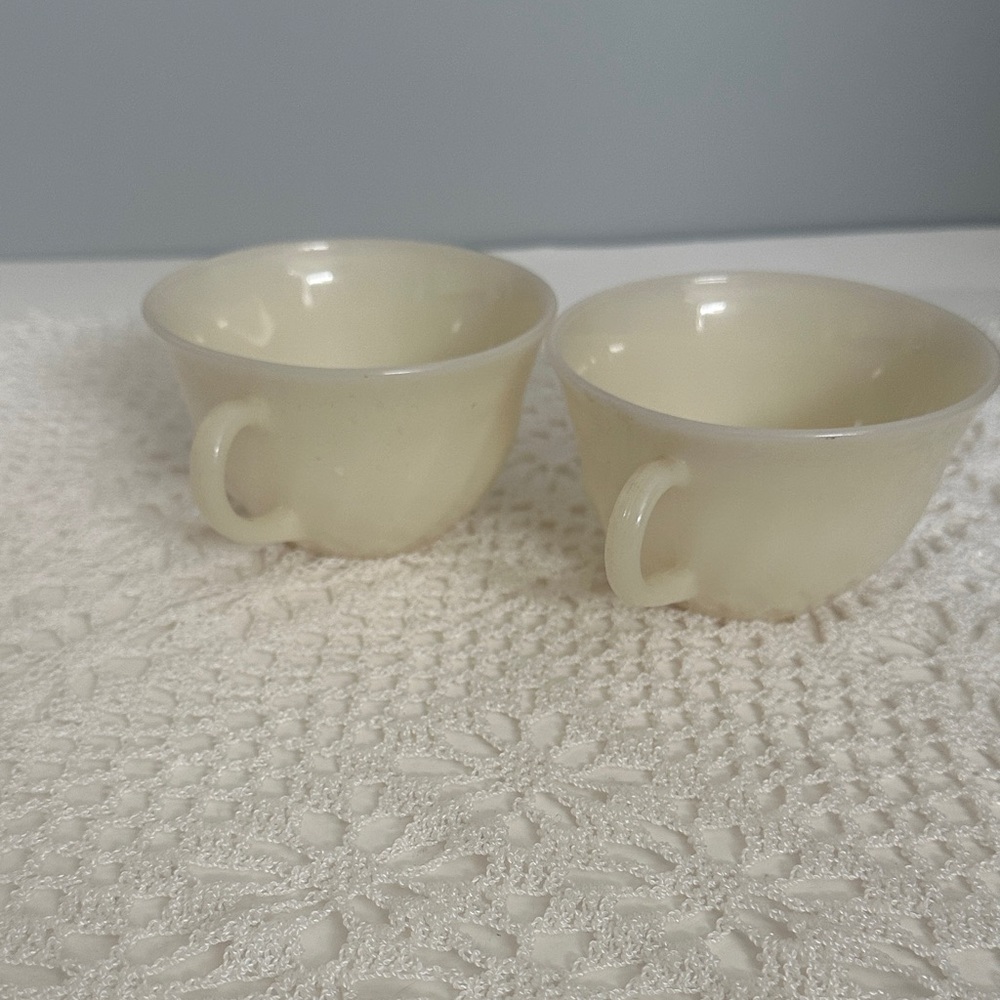 Fire King Glass Cream Mugs Teacups Set